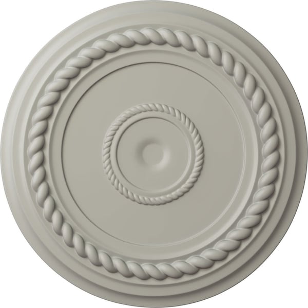 Ekena Millwork Alexandria Rope Ceiling Medallion (Fits Canopies up to 4 5/8"), 19 5/8"OD x 1 1/2"P, Pot of Cream CM18ALPCF - main